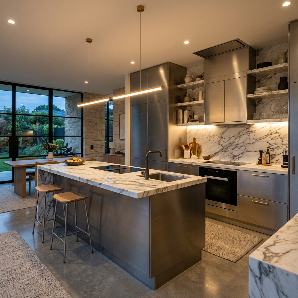 Verantes design-led stainless steel kitchen showroom
